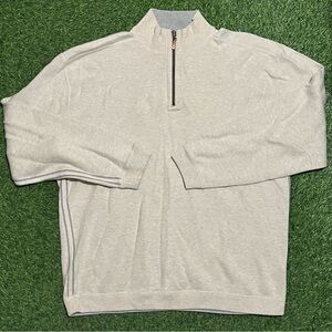 Tommy Bahama Beige Quarter Zip Sweater Long Sleeve Men’s L Large